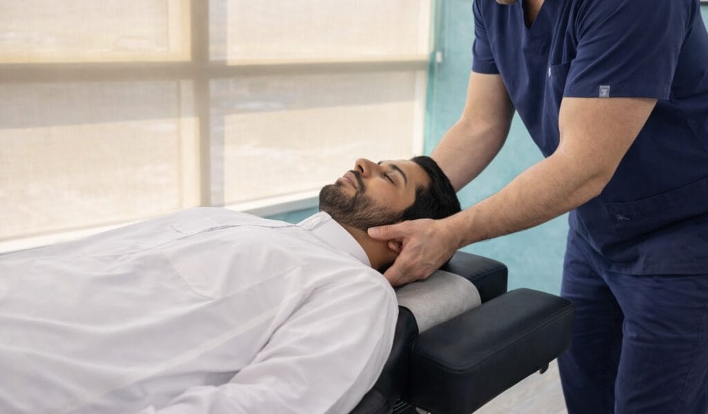 علاج الصداع بتقويم العمود الفقري