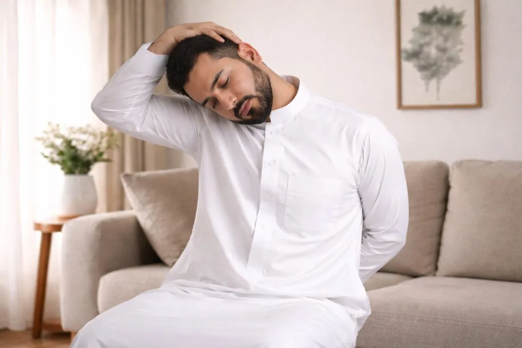 neck stretch تمارين لمعالجة الصداع