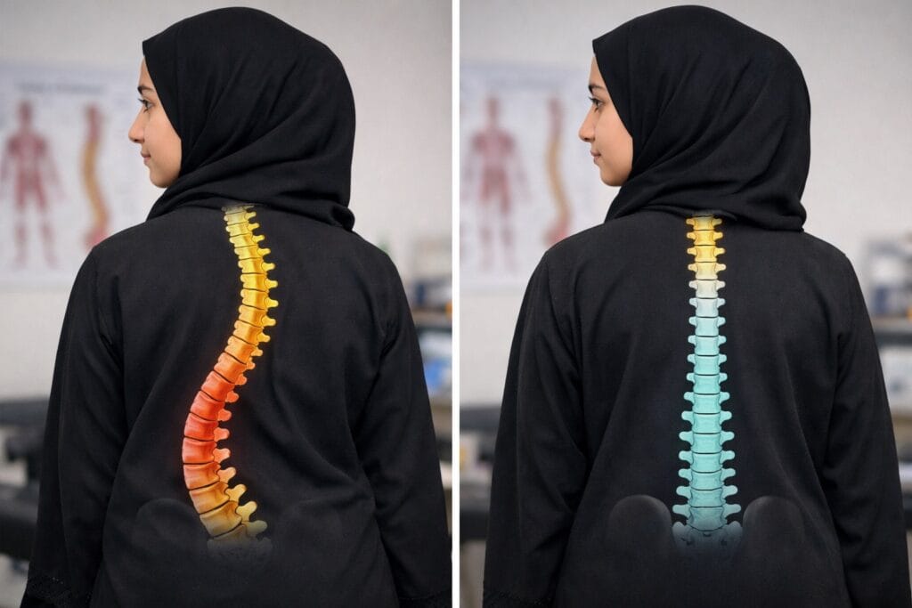 scoliosis before and after قبل وبعد علاج الجنف