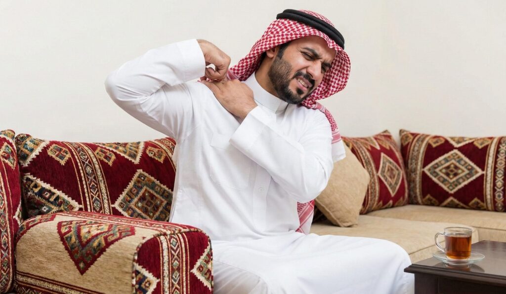 رجل يتألم من ألم الأبهر