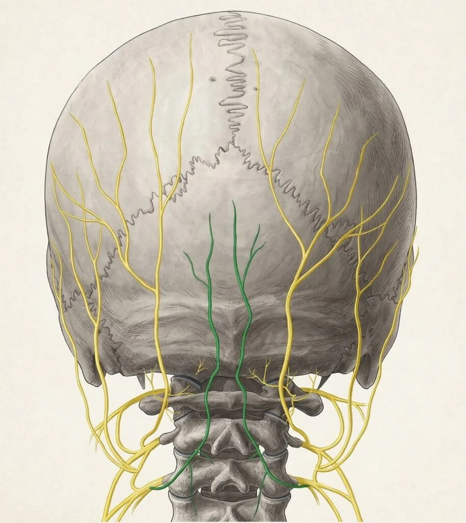 تستيقظ بصداع مستمر؟ العلاقة الخفية بين وسادتك وفقرات رقبتك cervical spine nerve innervation