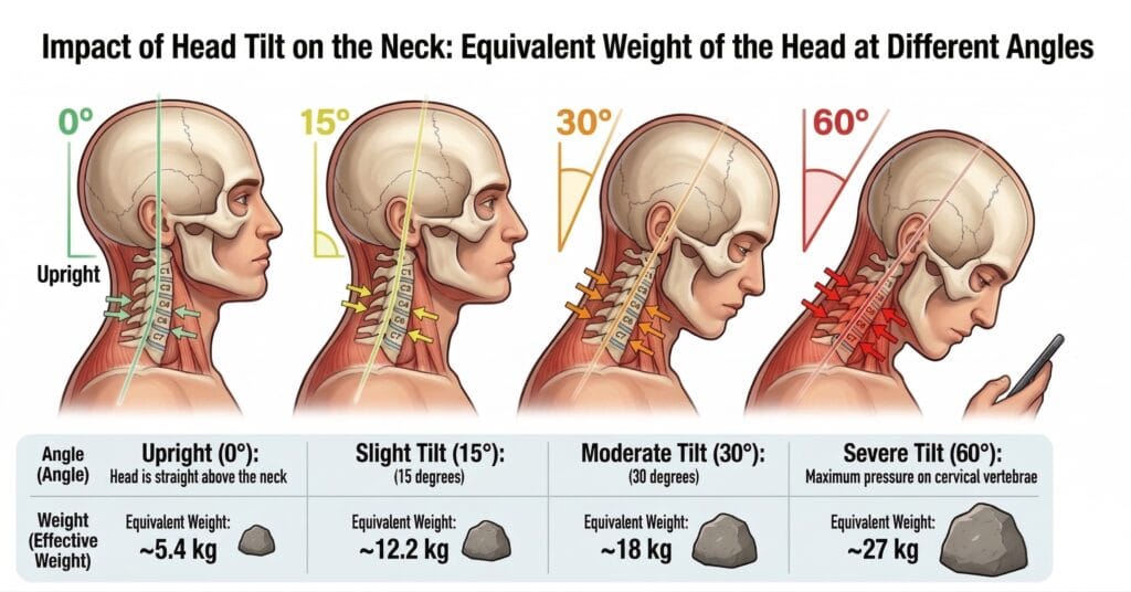Tech Neck: How Your Smartphone is Destroying Your Spine forward head weight
