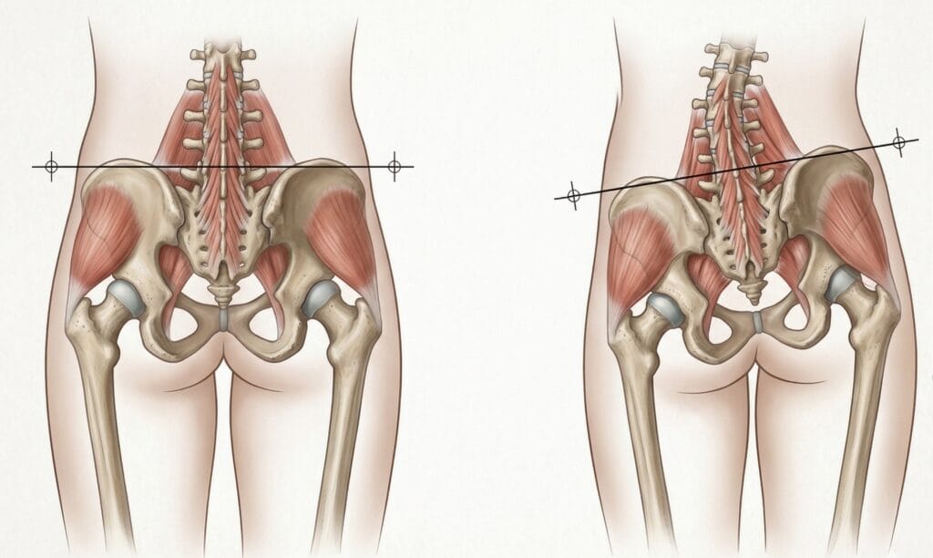 ميلان الحوض: عندما يكون "أساس" جسمك غير متزن! lateral pelvic tilt