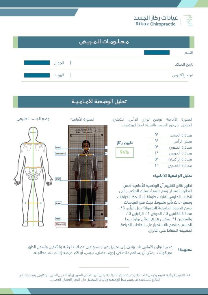 الزيارة الأولى Posture Report Sample