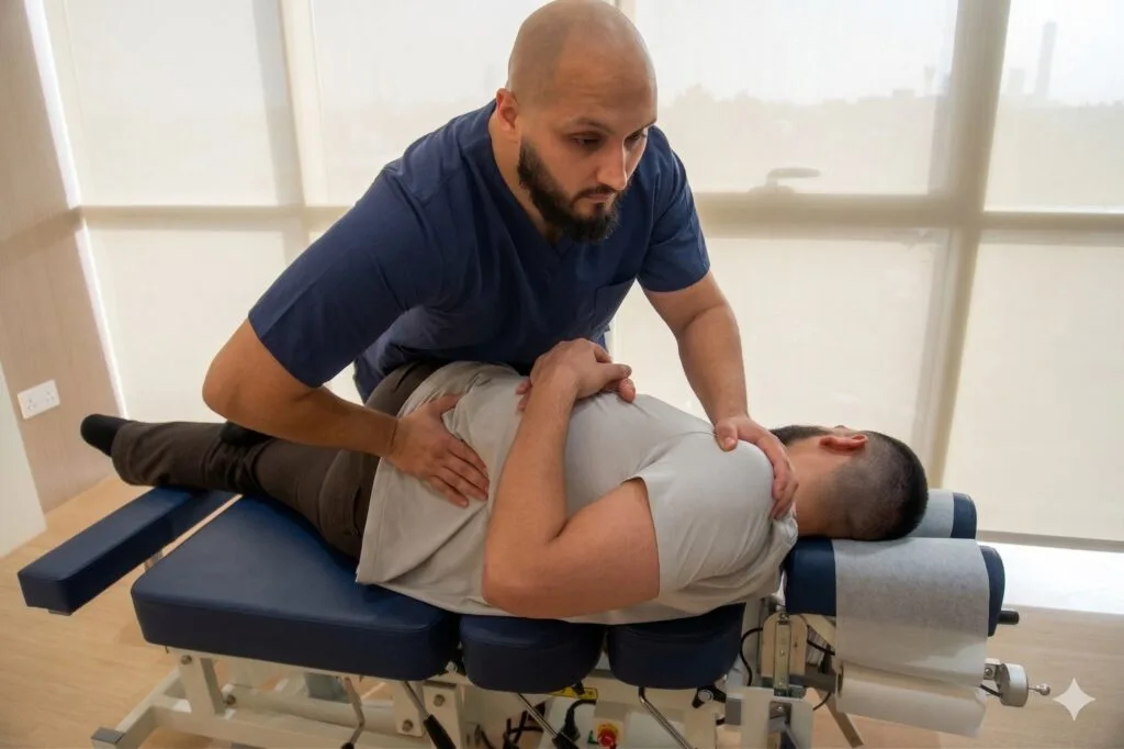 chiropractor sidelying adjustment 3